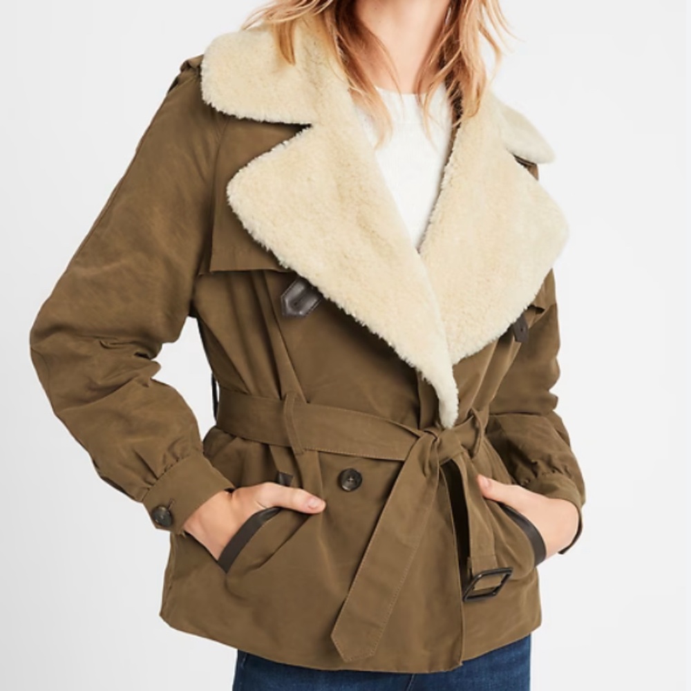 Banana Republic Heritage Sherpa-Collar Jacket in Waterbuck Brown